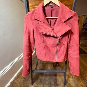 Sz xxs Express suede cropped Red Jacket